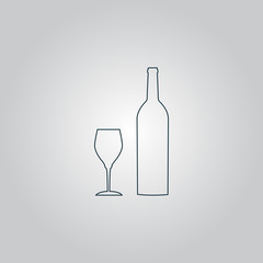 Bottle of wine and glass