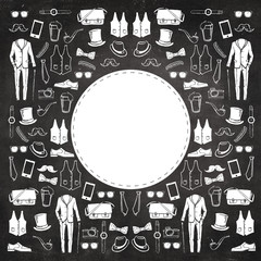 gentlemen&acute;s stuff - black and white board with stylish male items