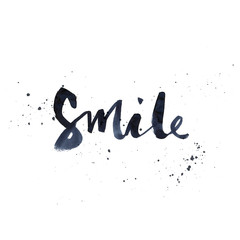 Decorative card. Hand lettering. Smile