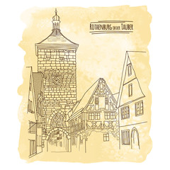 Fototapeta premium Vector city sketching