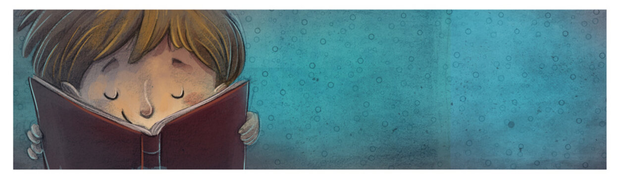 ni&ntilde;o con libro en las manos