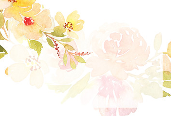 Watercolor greeting card flowers.