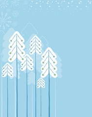 Christmas winter forest.Vector symbol card for text