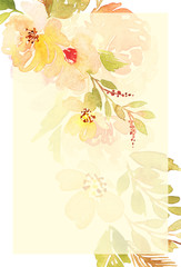 Watercolor greeting card flowers.