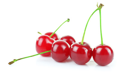 Cherries isolated on white