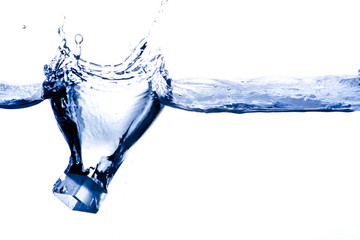 Splashing ice cube