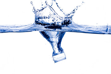Splashing ice cube