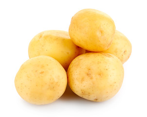 Young potatoes isolated on white
