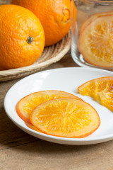 Fototapeta na wymiar Orange sliced with syrup.