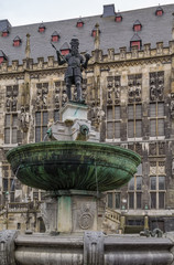 fountain on market square, Aachen, Germany