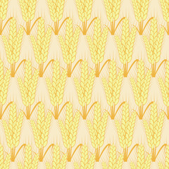 Vector modern wheat seamless background.