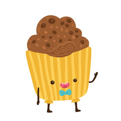 cute cartoon cupcake character