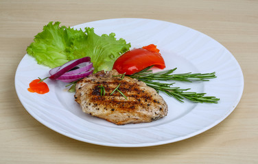 Grilled pork steak