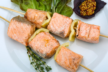 Salmon skewer