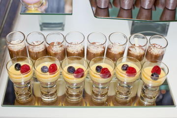 Varity of fancy panna cotta