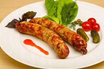 Grilled sausages