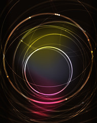 Glowing circle in dark space