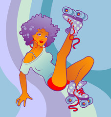Illustration of roller girl