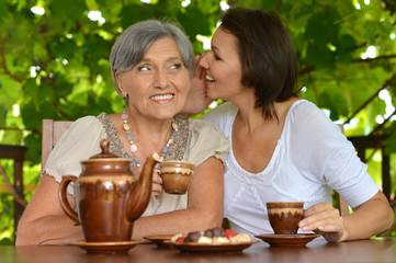 Older woman with  daughter
