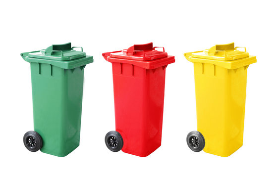 Colorful Recycle Bins Isolated on white background