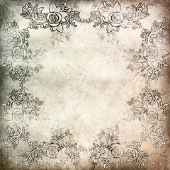 Old paper with floral pattern
