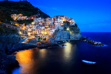 Manarola, 5 terre dopo il tramonto