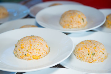 egg fried rice on white dish