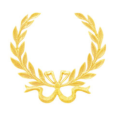 Ornament elements, vintage gold floral designs isolated on white