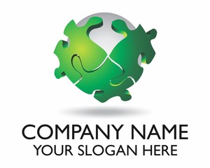 green puzzles image vector