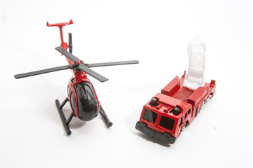 toy helicopter and car
