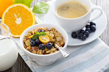 Homemade granola in a bowl