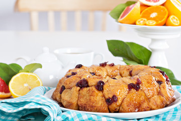 Orange and cranberry monkey bread