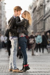 Urban couple outdoors.