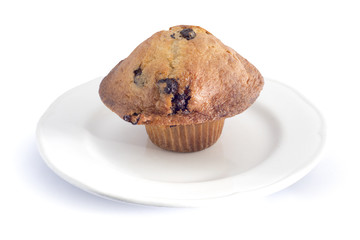 blueberry muffin on white plate