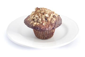 fresh bran muffin with diced almonds