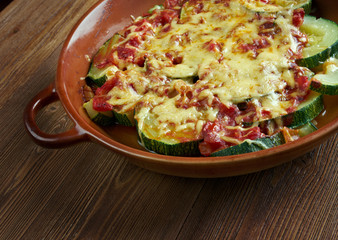 zucchini with cheese and tomatoes