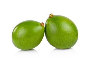 green avocados isolated on the white background