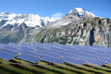 Solar power station in the mountain region