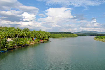 Fototapeta na wymiar Sharavati river in Honavar, Uttar Kannada district of Karnataka state.