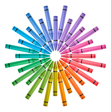 Colored Crayons Color Wheel