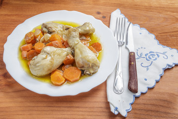Chicken with carrots stew