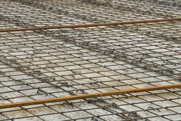 Full Frame Shot Of Metal Rods At Construction Site
