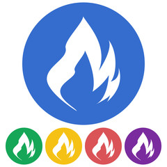 Vector illustration of color flame icon.