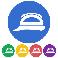 Vector illustration of color firefighter helmet icon