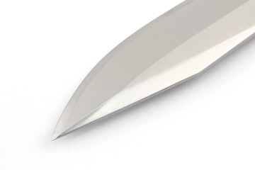 the blade of a knife on a white background