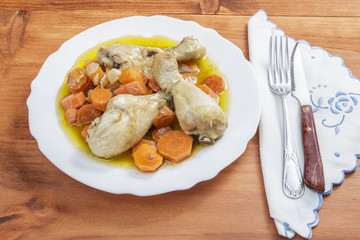 Chicken with carrots stew