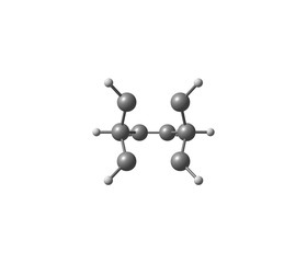 Barrelene molecular structure isolated on white