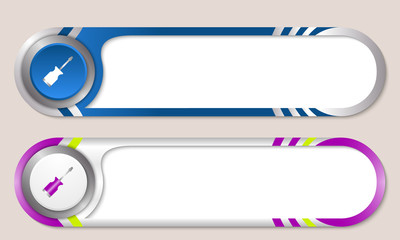 Vector buttons for your text and screwdriver