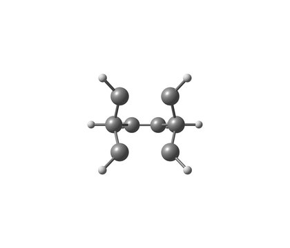Barrelene molecular structure isolated on white