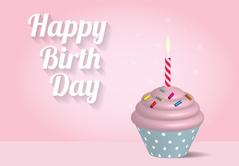 Birthday cupcake illustration